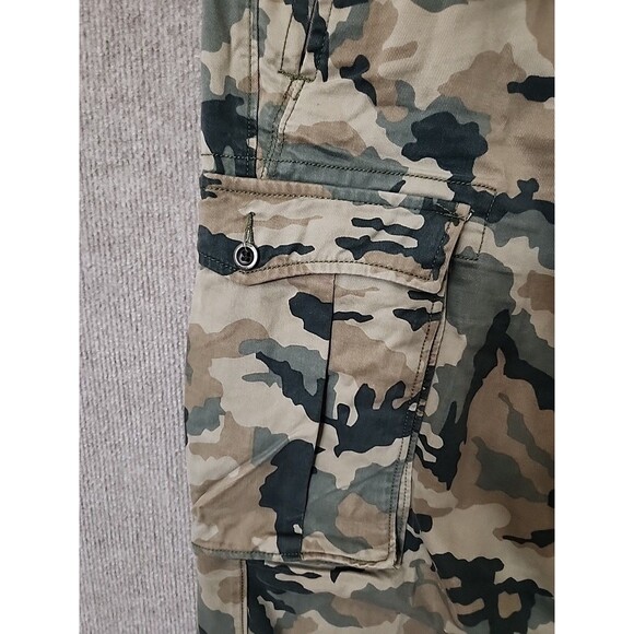 Levis Camouflage Cargo Chino Pants Mens 36x30(28) Green Tan Pockets 100% Cotton - Picture 4 of 11